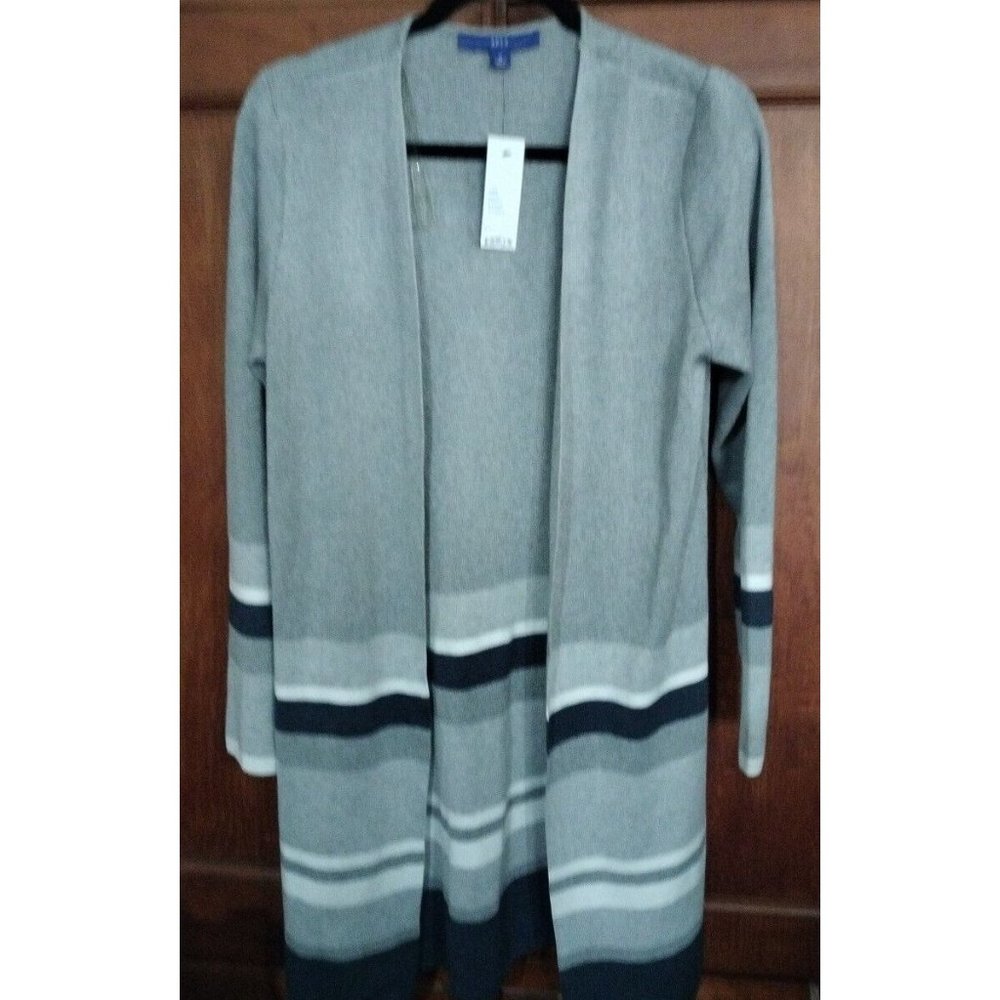 Apt 9 New Open Front Long Cardigan Medium Gray / … - image 2